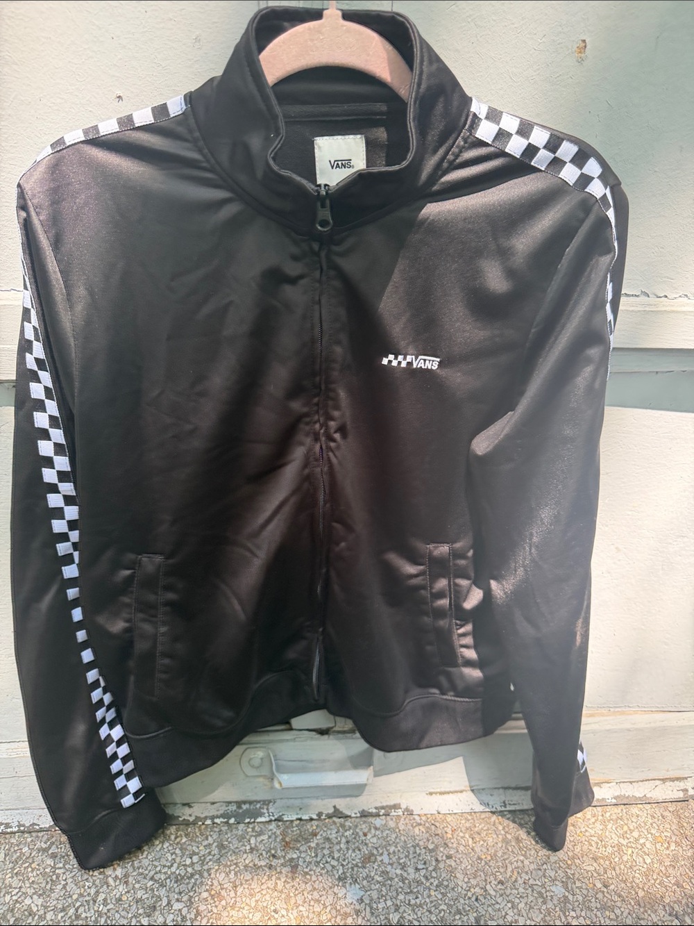 Vans Black and White Checkerboard Track Jacket